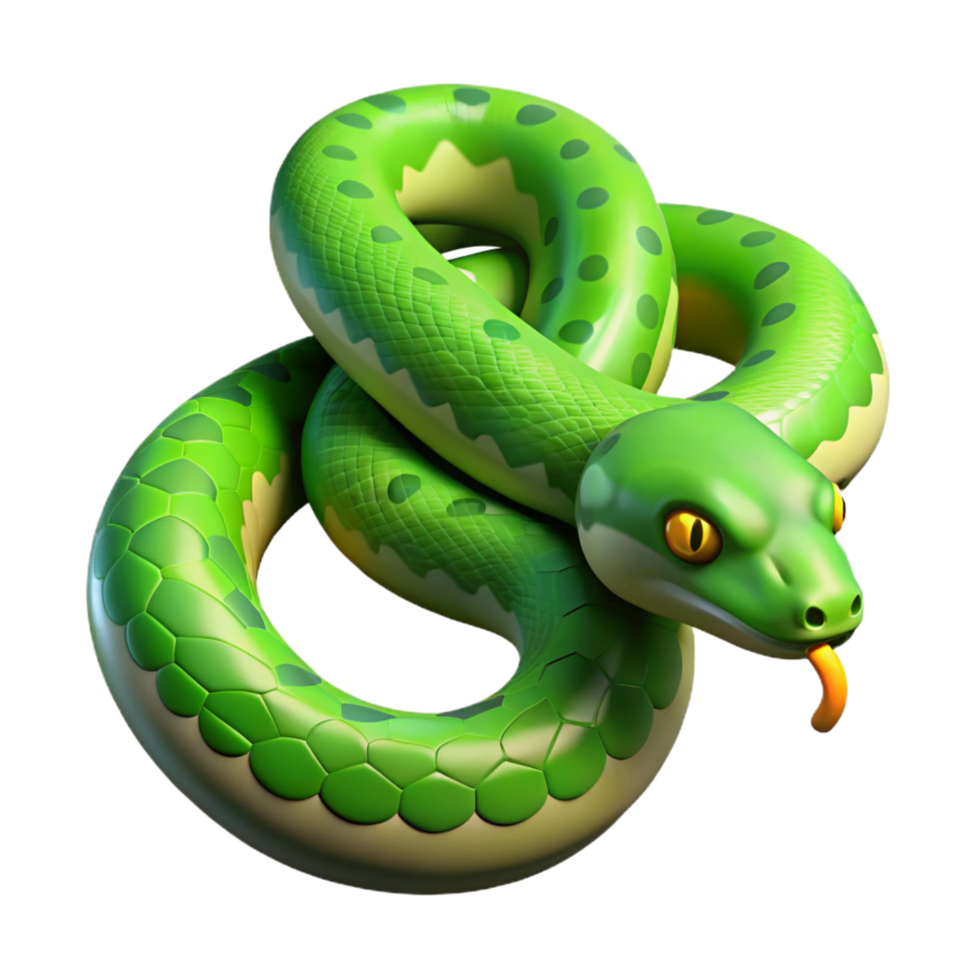 magnificent artistic A slithering green tree python original png