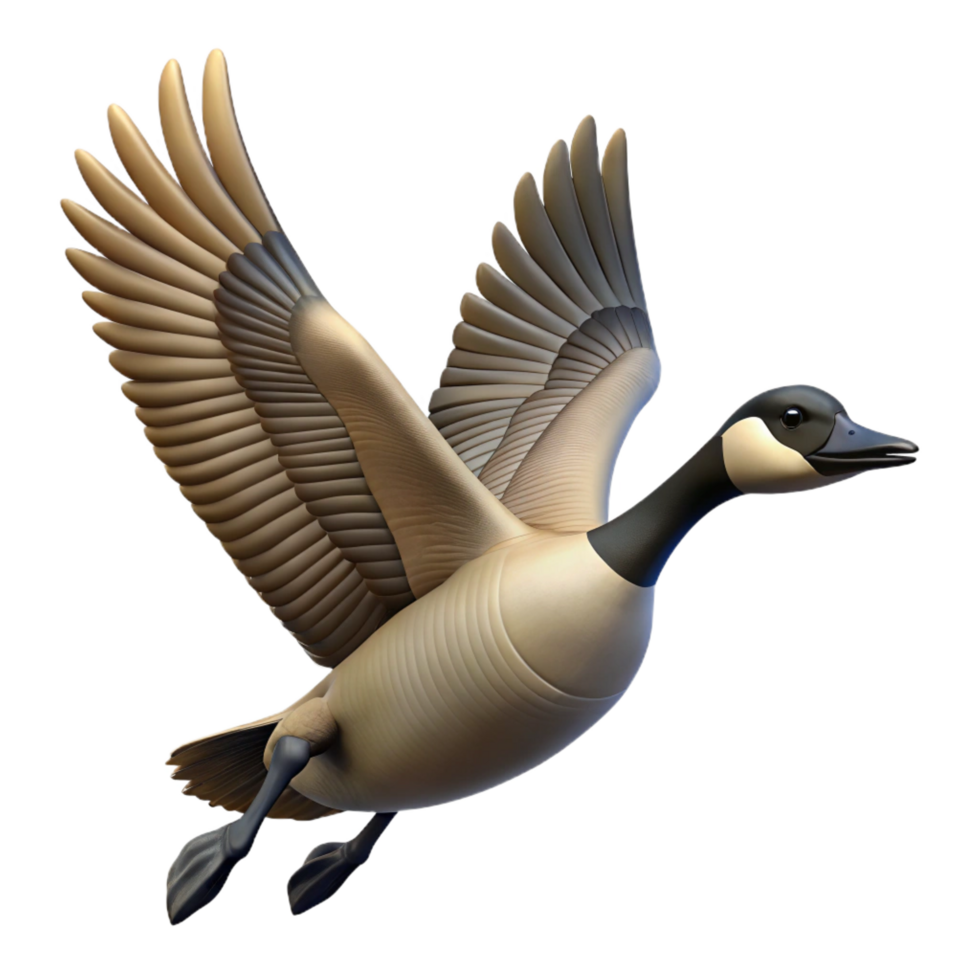 stunning abstract A single Canadian goose in flight high quality png