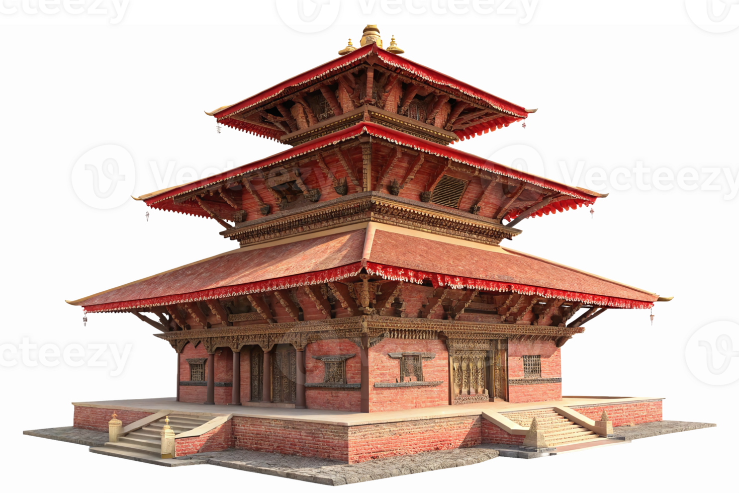 Traditional Nepali Pagoda Architecture with Intricate Design and Stunning Detail png