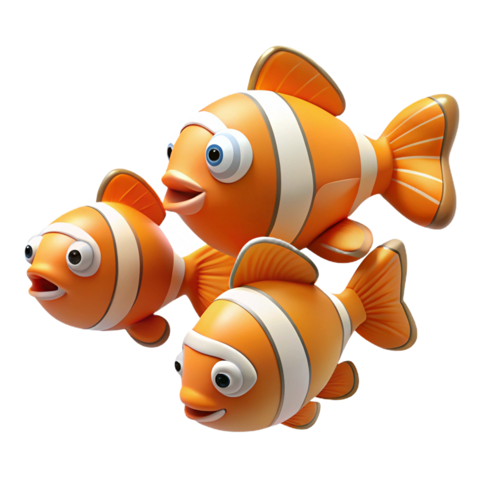 serene creative A school of clownfish professional png