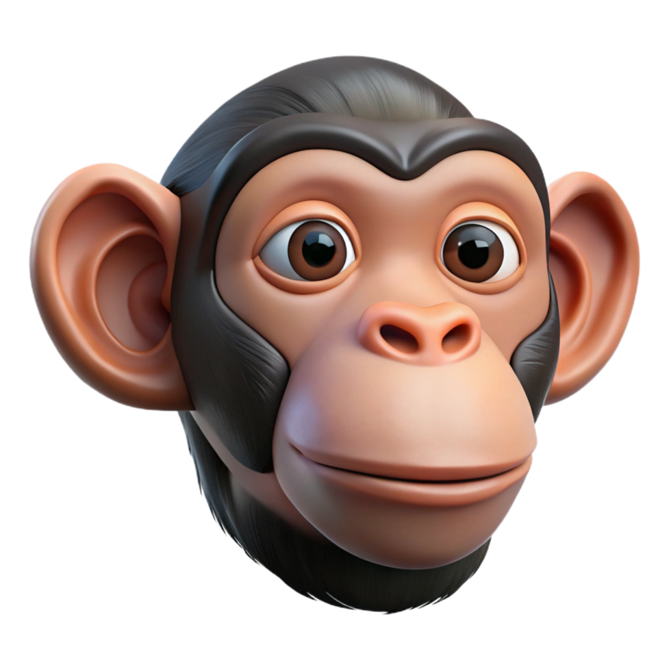 beautiful rustic A chimpanzee, face close-up original png