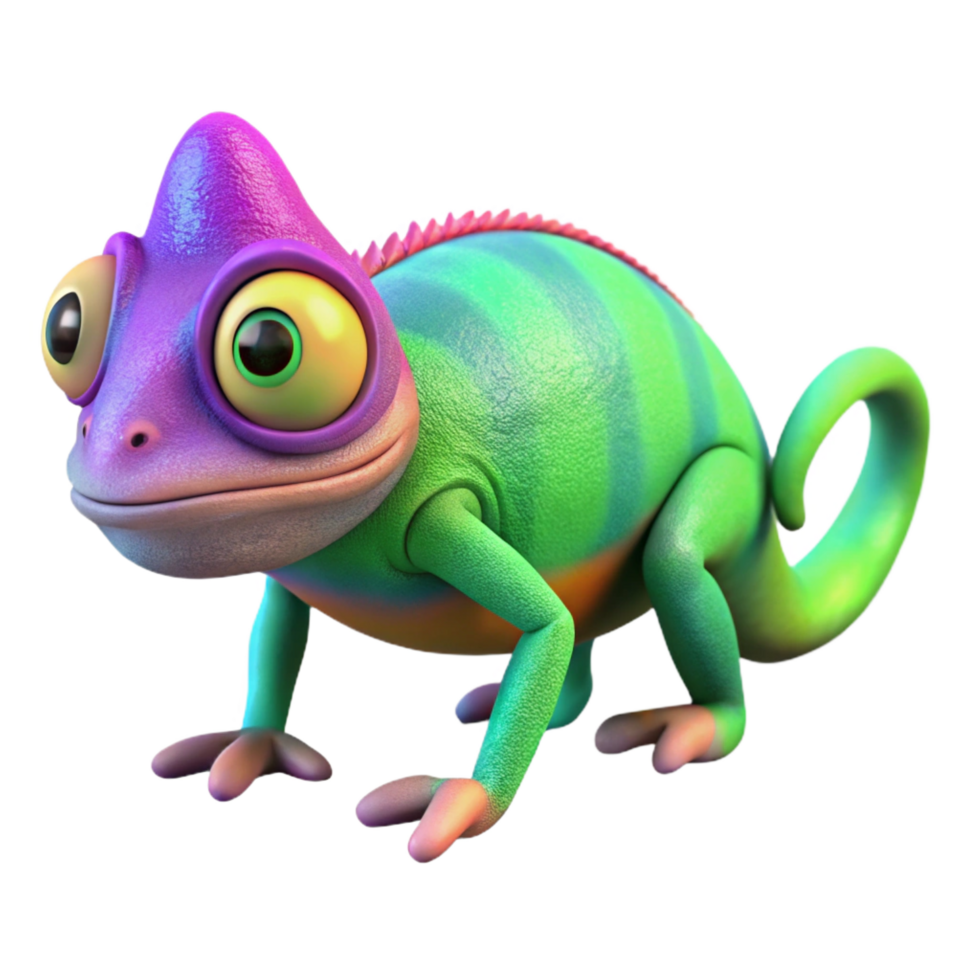 serene modern A chameleon, changing color exclusive png