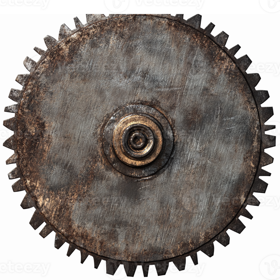 Rustic Circular Saw Blade with Metal Texture for Industrial and Mechanical Design Projects png