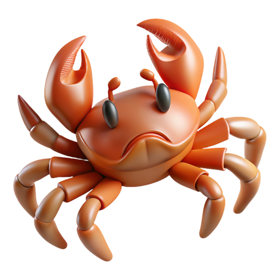 serene contemporary A crab, claws open detailed png