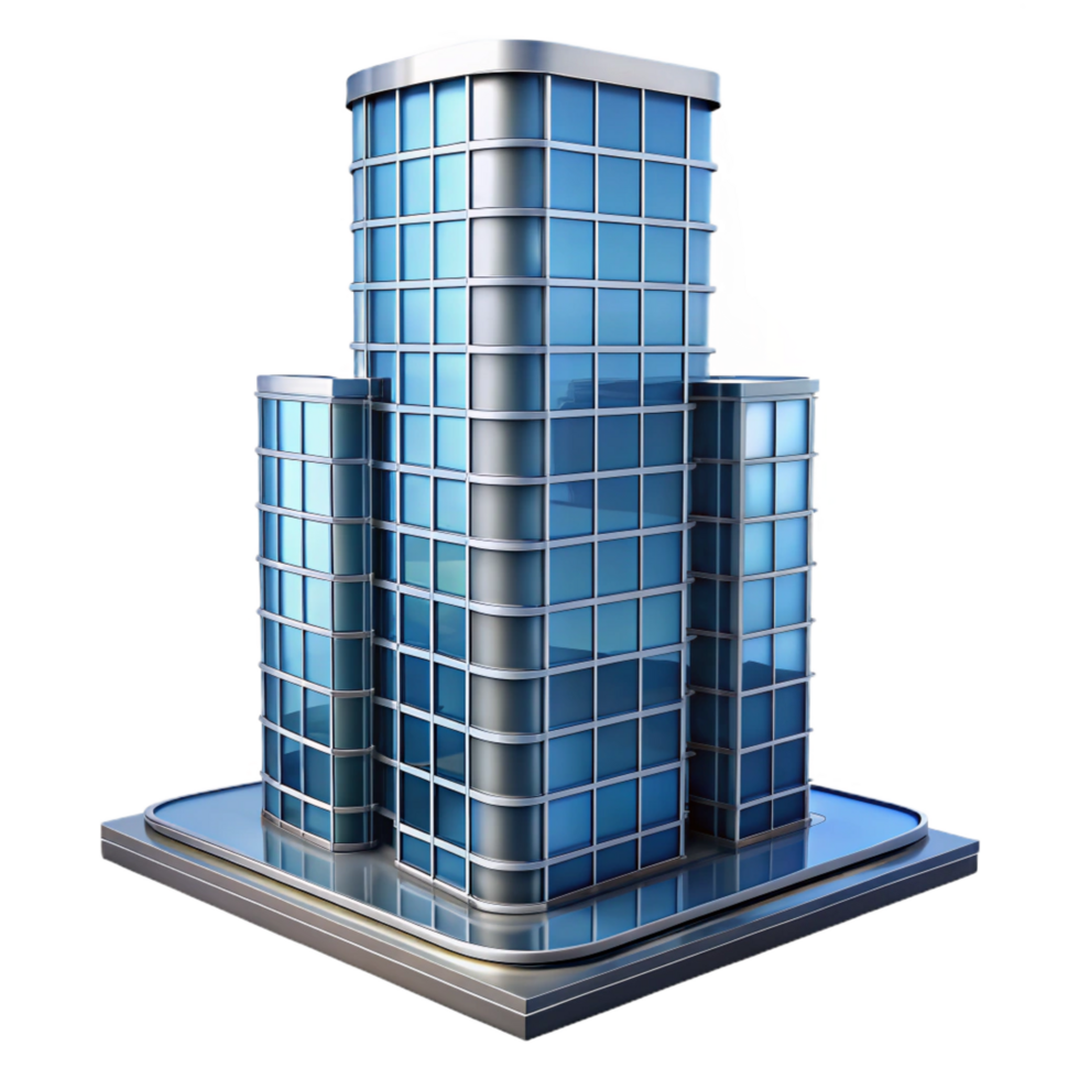serene abstract Modern skyscraper, glass and steel, high resolution png