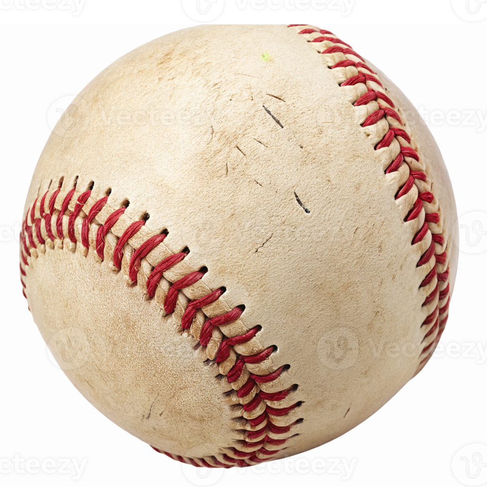 Realistic Baseball Detailed Texture with Red Stitching for Sports Illustrations and Designs png