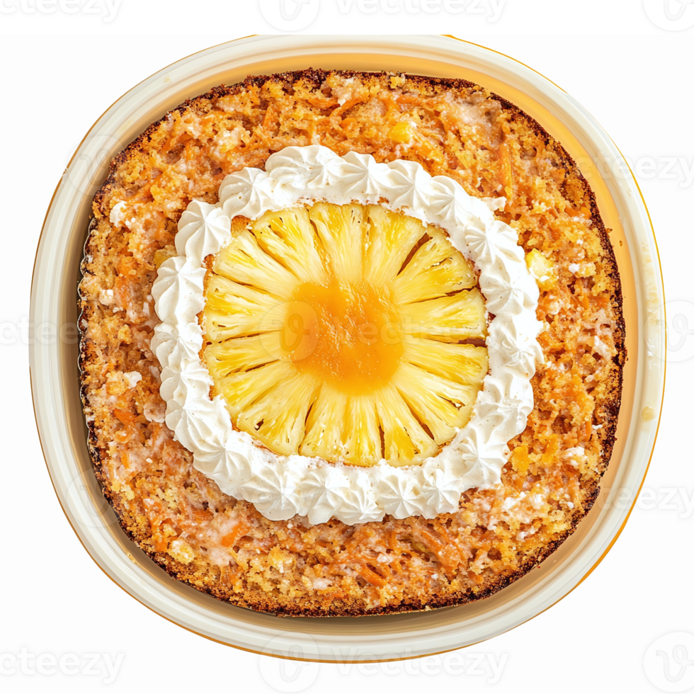 Deliciously Decorated Pineapple Coconut Cake with Creamy Whipped Topping png