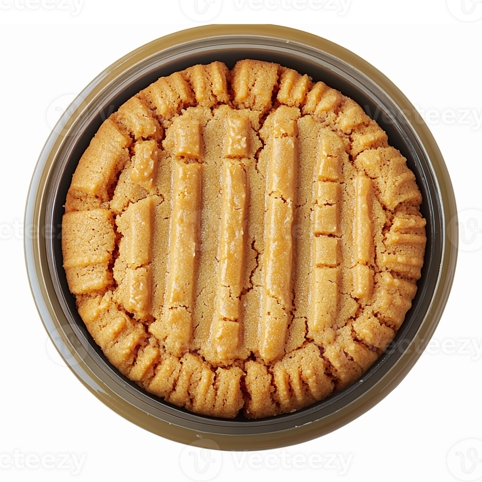 Delicious Peanut Butter Cookie in Round Tin Container with Crisscross Pattern png
