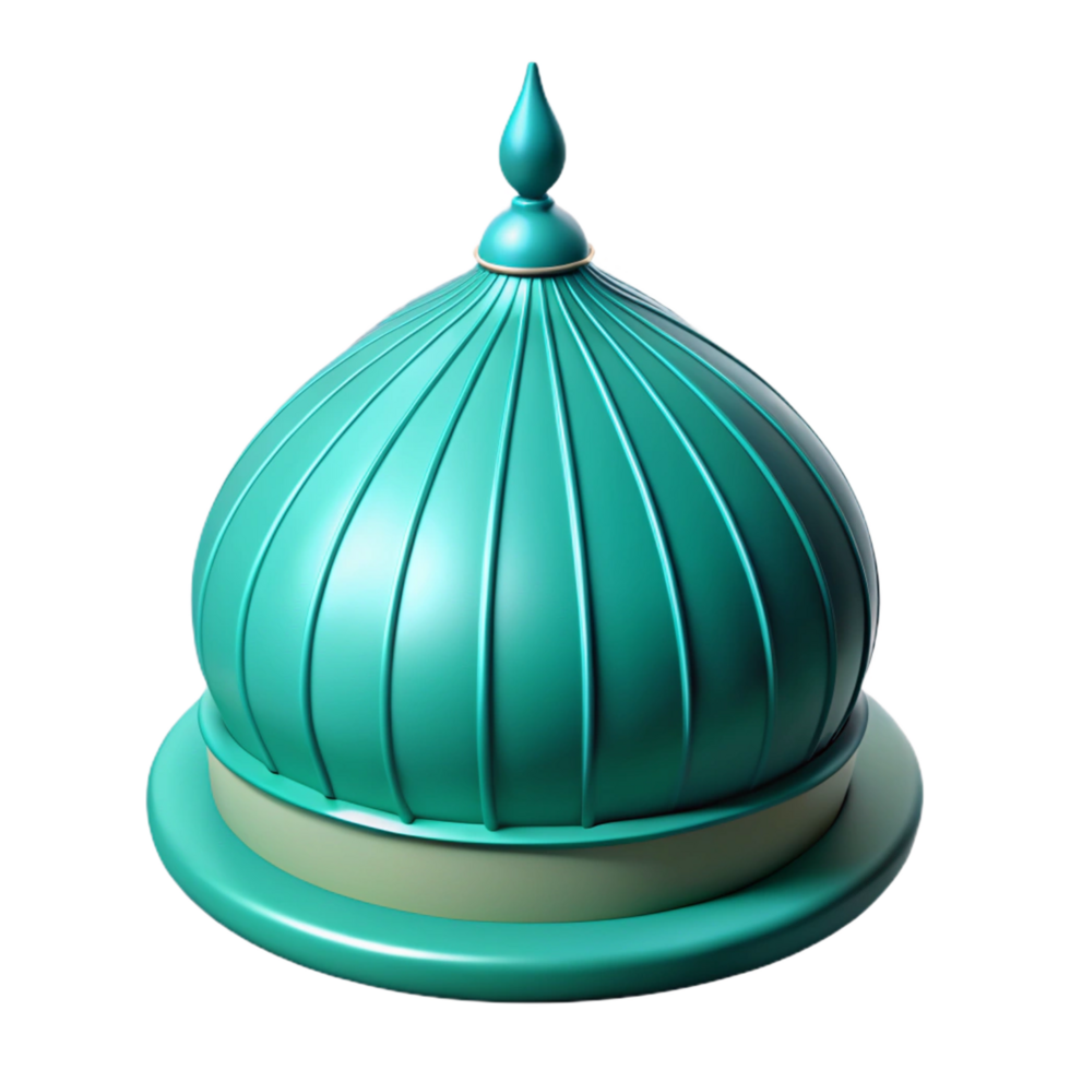 wonderful traditional Mosque dome, onion-shaped, turquoise tiles, genuine png