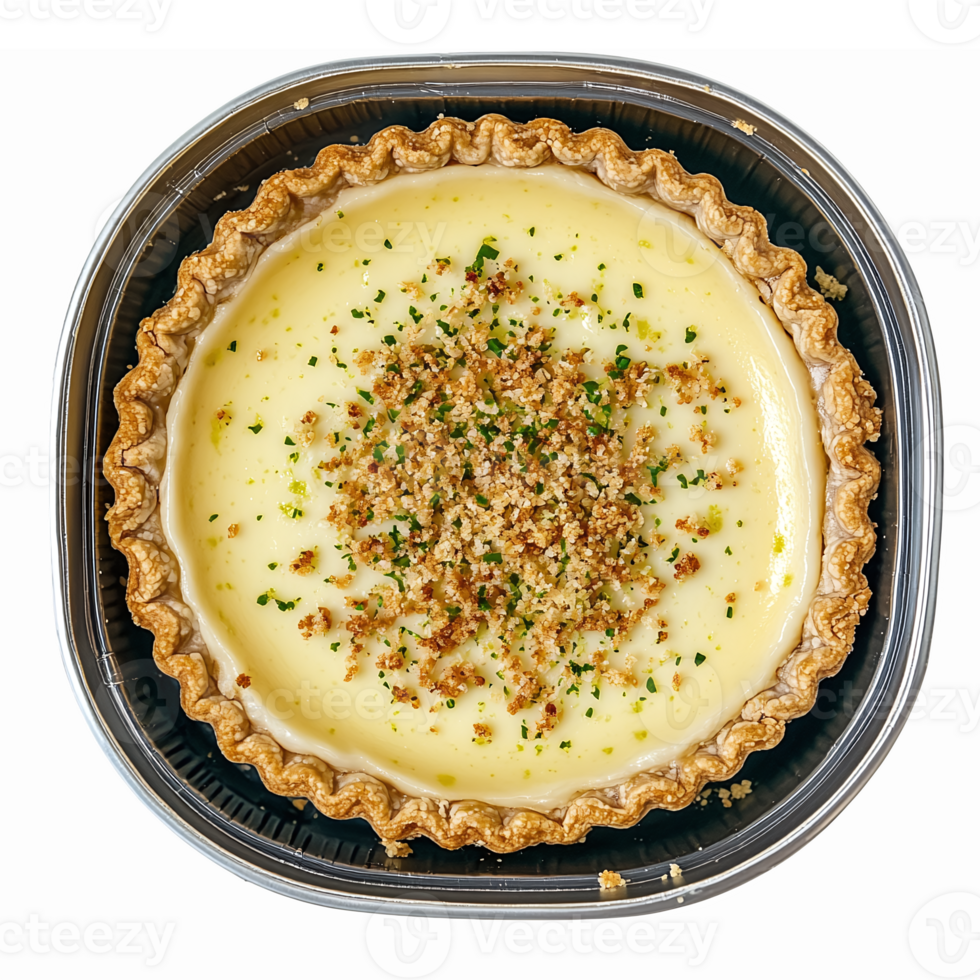 Delicious Creamy Custard Tart with Crispy Crust and Crushed Topping png