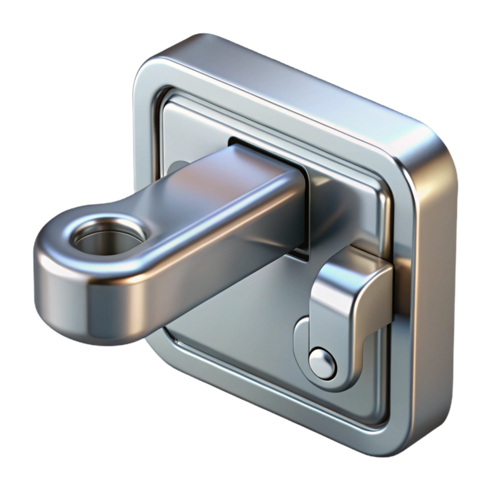 serene minimalist Window latch, chrome, contemporary style, professional png