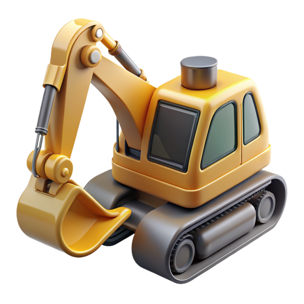 vibrant rustic Excavator, digging machine, construction equipment, high resolution png