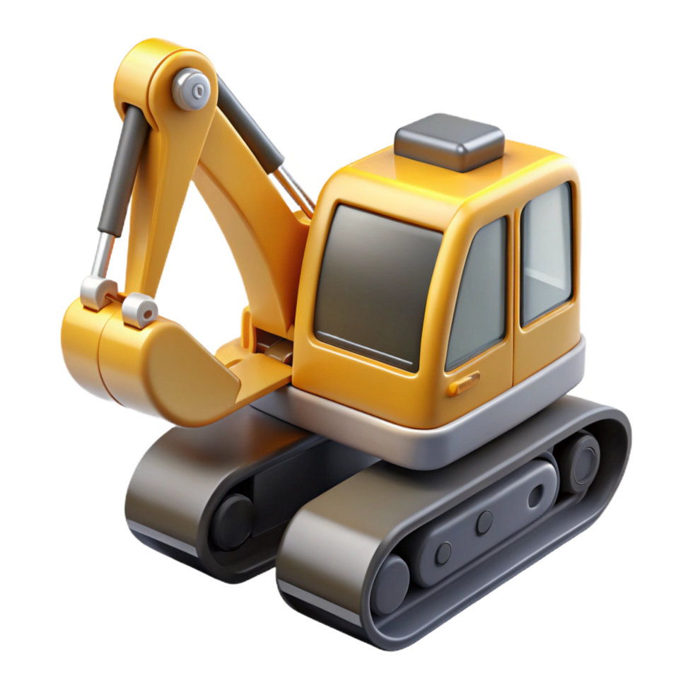 dramatic traditional Excavator, digging machine, construction equipment, high resolution png