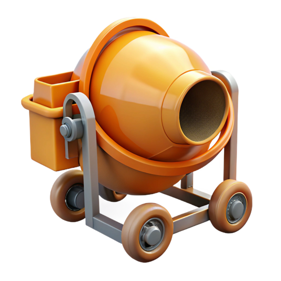 impressive traditional Concrete mixer, rotating drum, construction vehicle, exclusive png