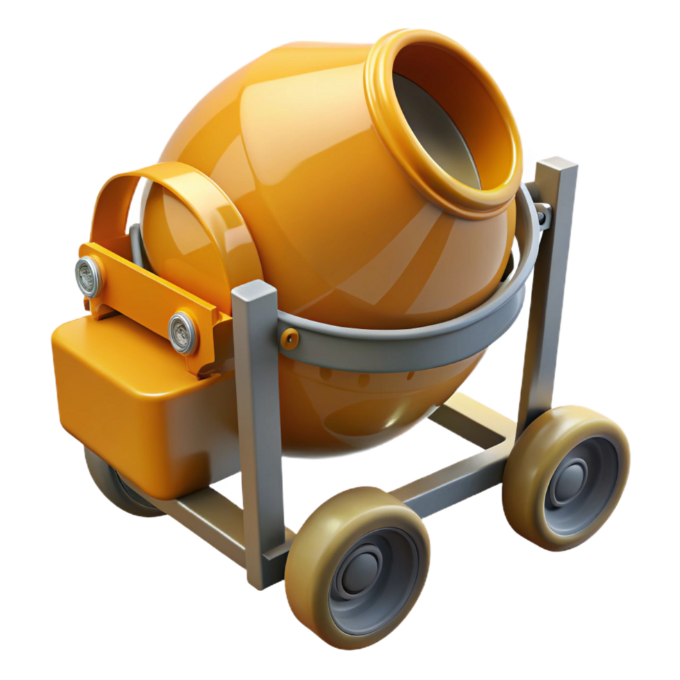 stunning contemporary Concrete mixer, rotating drum, construction vehicle, genuine png