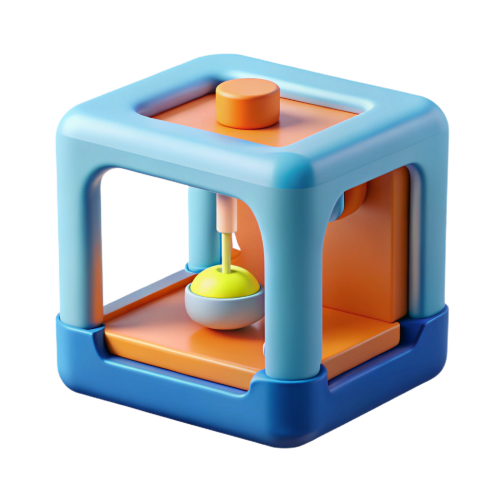 dramatic modern 3D printer creating a small object premium png