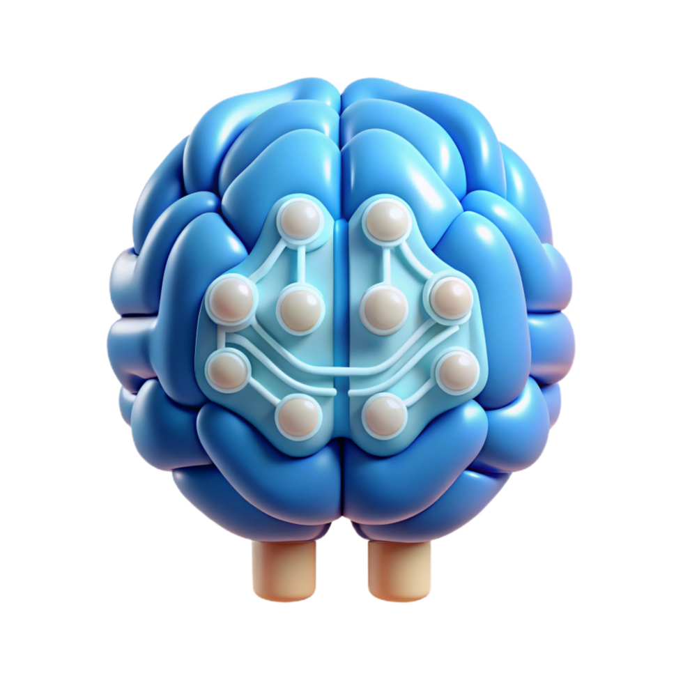 magnificent minimalist Artificial intelligence brain icon hologram exclusive png