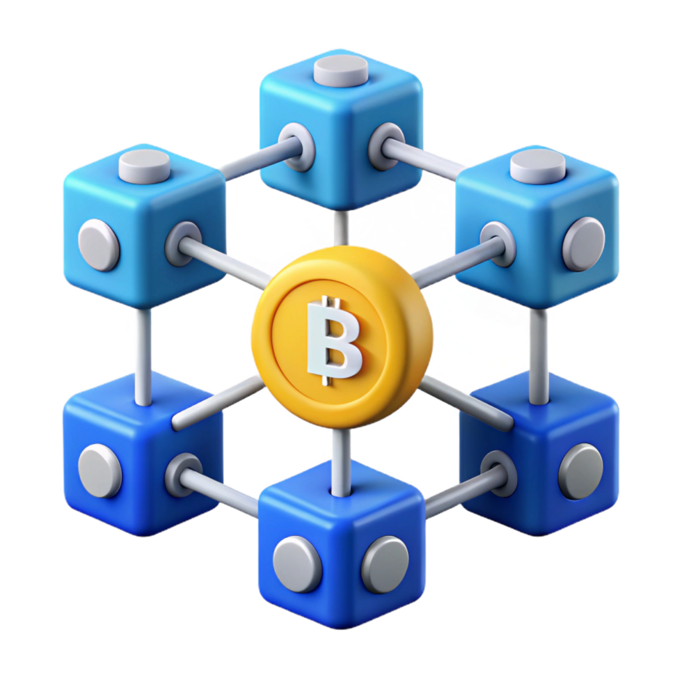 impressive modern Blockchain technology network diagram premium png