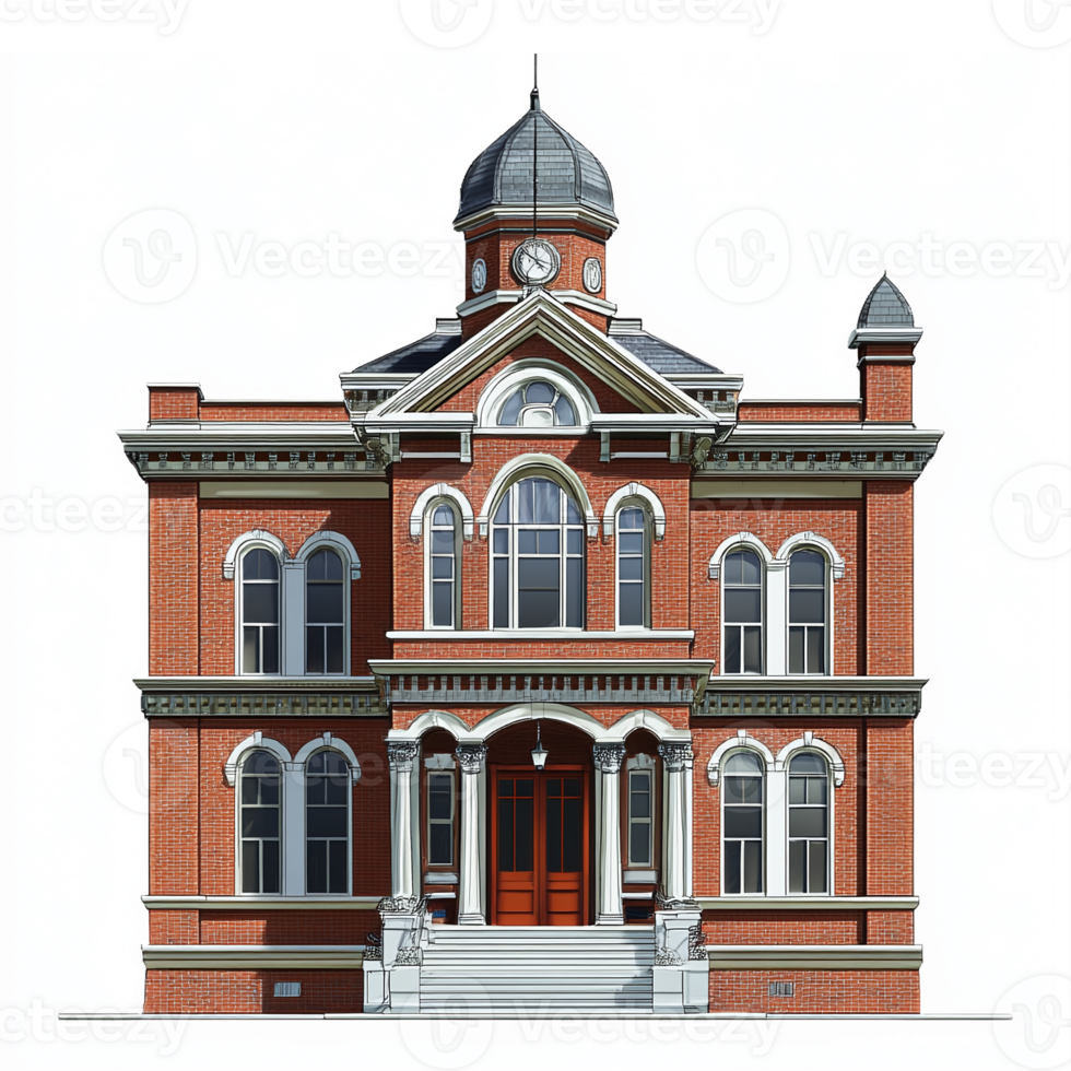 Historic Victorian Style Building with Domed Roof and Decorative Architecture png