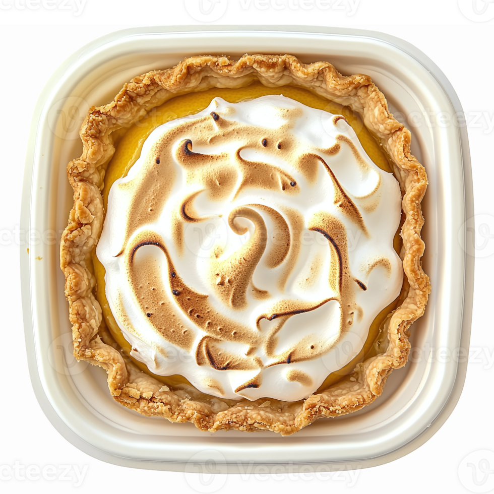 Delicious Lemon Meringue Pie with Golden Crust and Creamy Meringue Topping png
