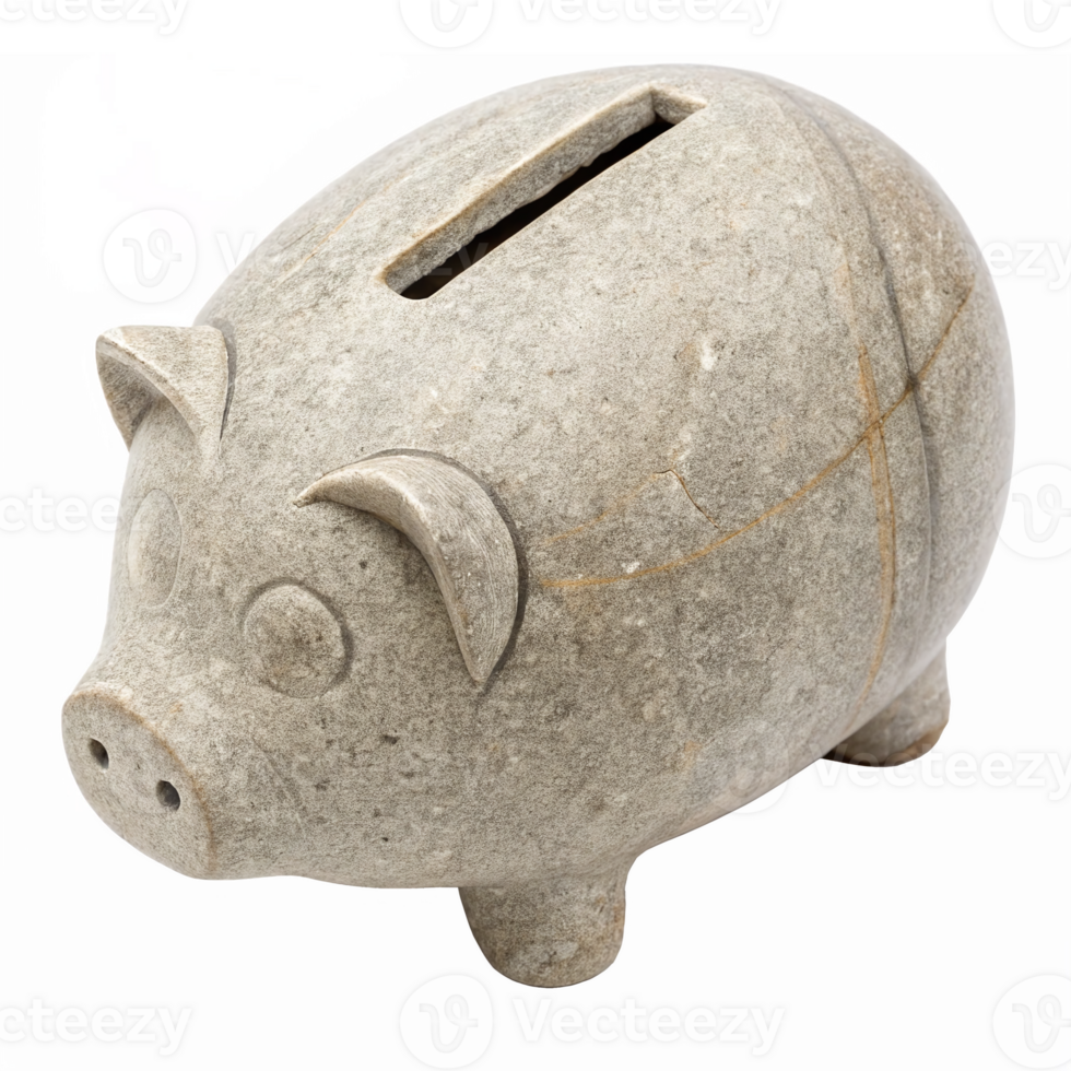 Handcrafted Stone Piggy Bank for Saving Money Decorative and Functional Home Accessory png