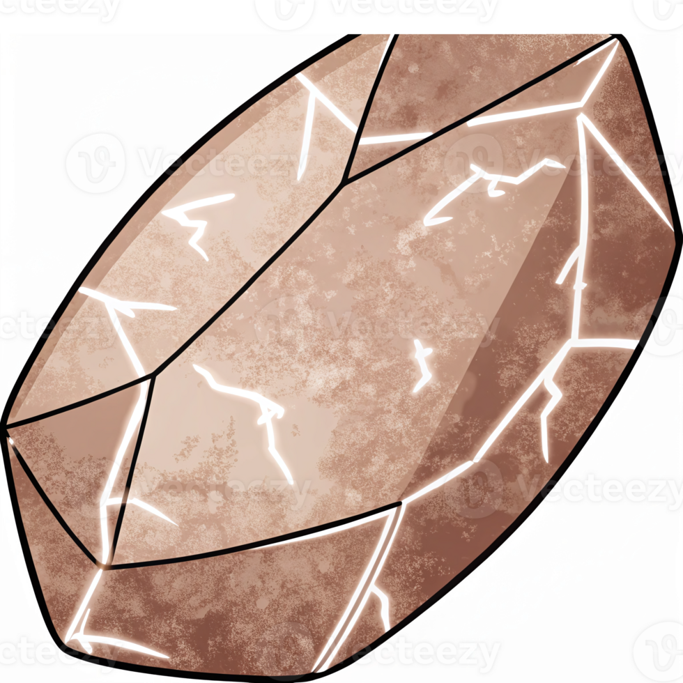 Cracked Brown Gemstone with Shimmering Highlights for Nature Inspired Designs png