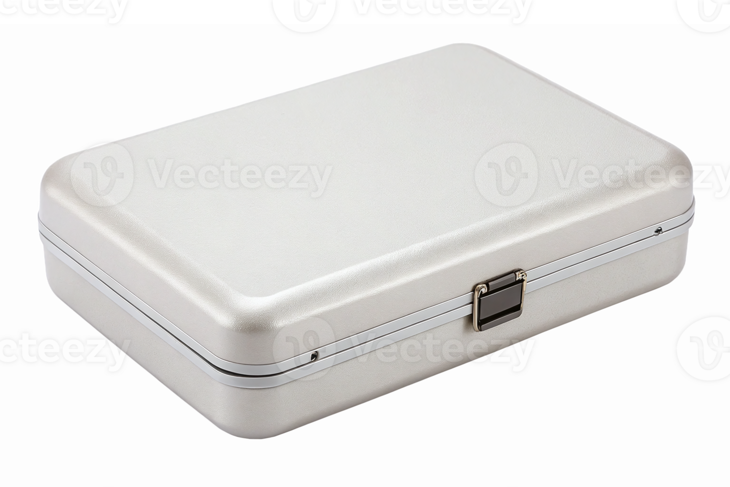 Stylish Silver Aluminum Storage Case for Tools or Accessories with Lockable Lid and Durable Finish png
