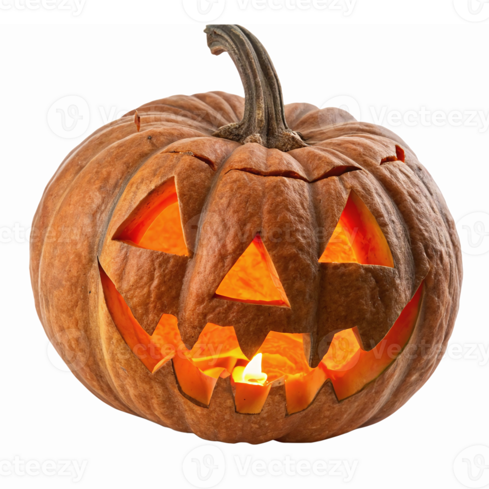 Smiling Halloween Pumpkin Lantern with Flickering Light for Fall Celebration Decorations png