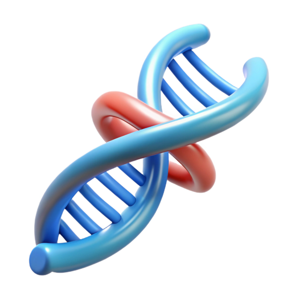 beautiful contemporary A DNA double helix, scientifically accurate, 4K png