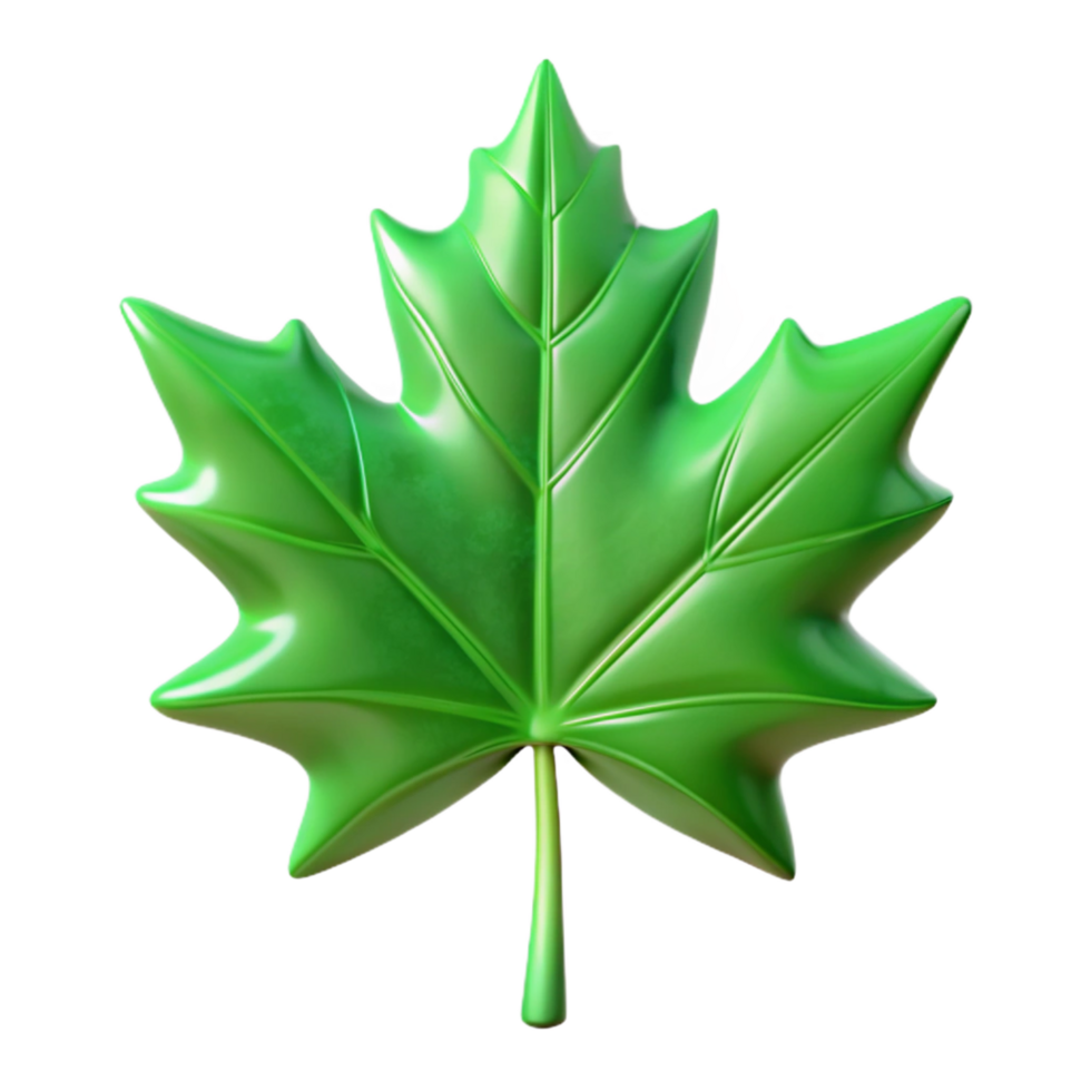 beautiful rustic A tree leaf, green maple leaf, premium png