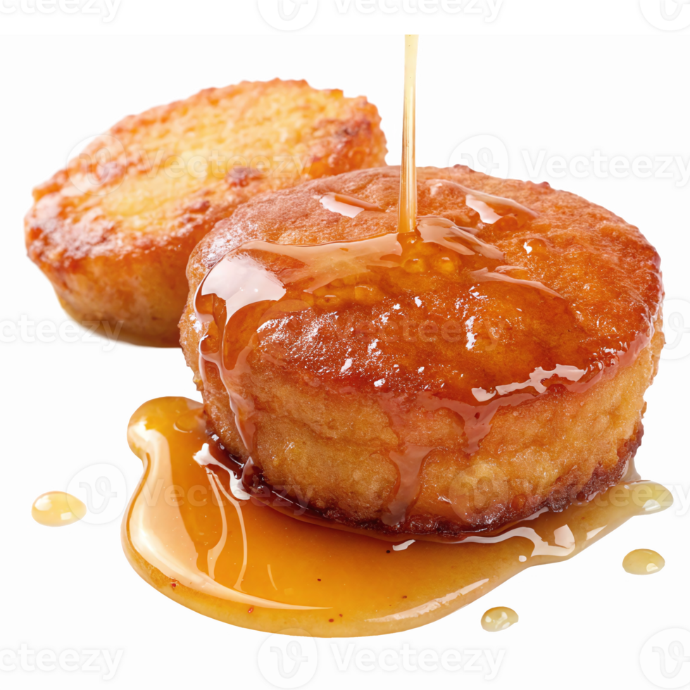 Delicious Pancakes Drizzled with Golden Syrup Isolated on Transparent Background png