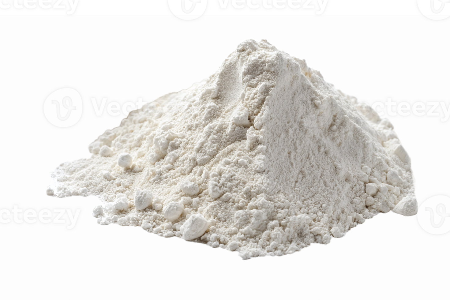 Fine White Flour Powder Heap Isolated on Transparent Background for Culinary and Baking Uses png
