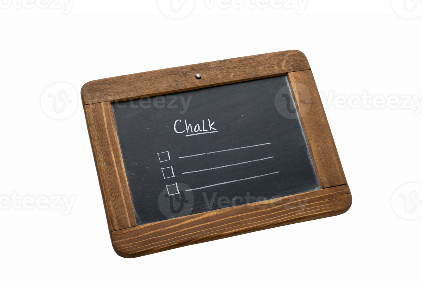 Chalkboard Menu or Checklist with Wooden Frame Empty Space for Custom Text in Educational Setting png