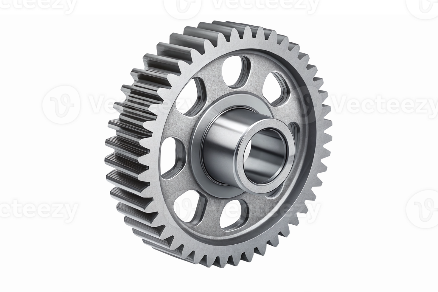Metal Gear Wheel Industrial Mechanism with Transparent Background for Engineering Design png