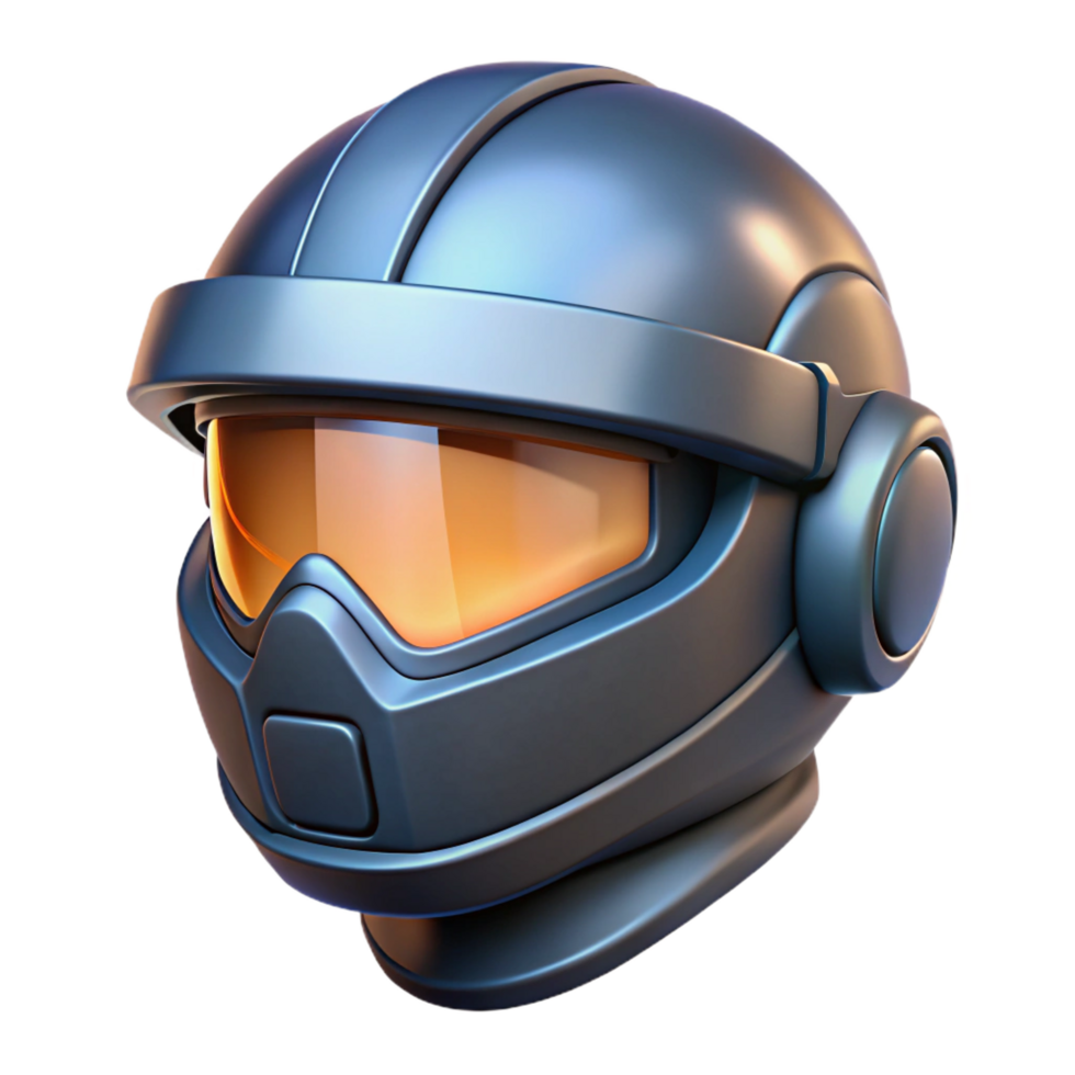 dramatic contemporary Futuristic soldier helmet with visor 4K png