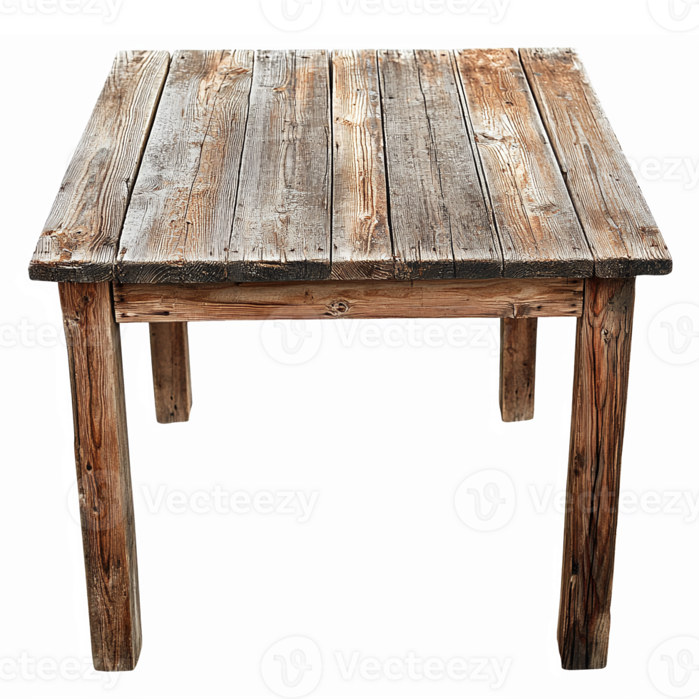 Rustic Wooden Table with Natural Grain and Texture for Home or Restaurant Decor png