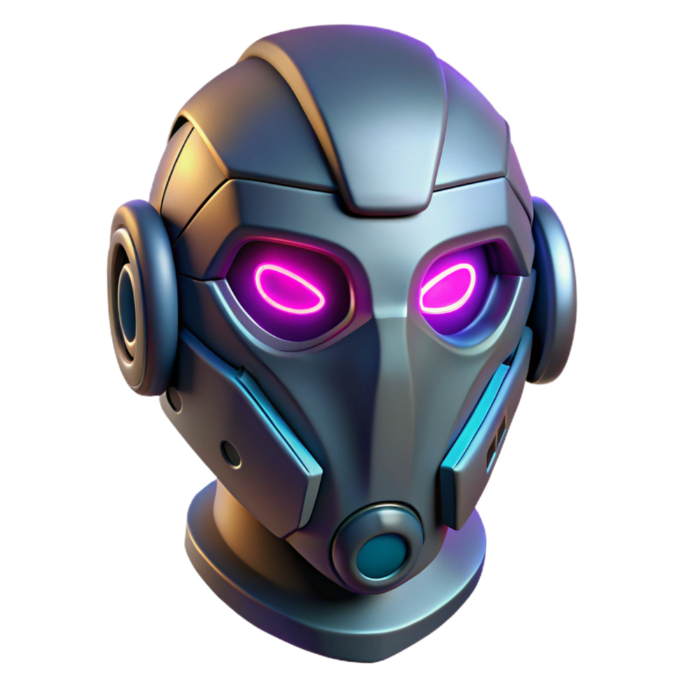 elegant abstract Cyberpunk mask with glowing LED lights high quality png