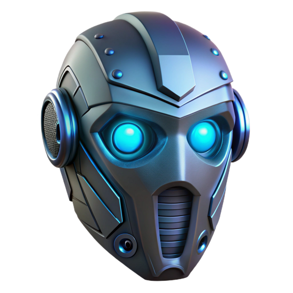 magnificent traditional Cyberpunk mask with glowing LED lights authentic png