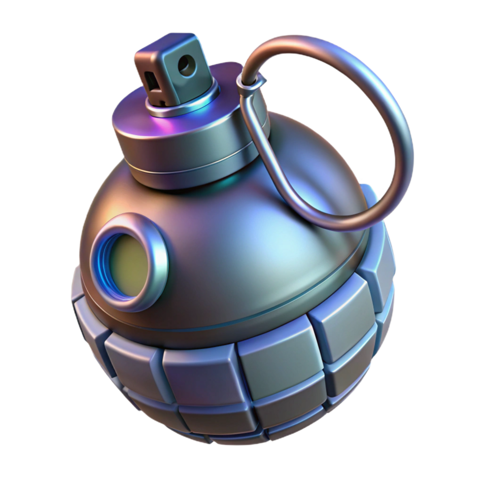 impressive rustic Futuristic grenade with digital timer 4K png