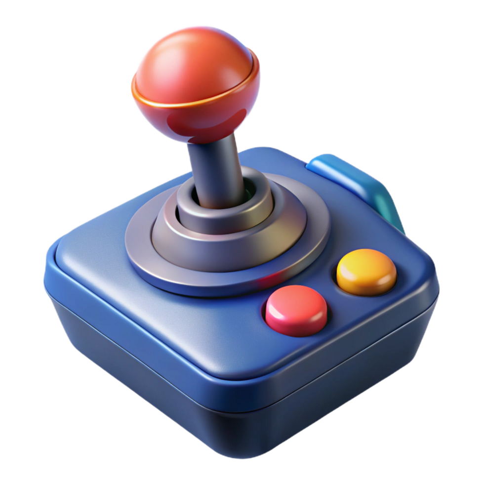 vibrant artistic Spaceship control stick with buttons and triggers original png