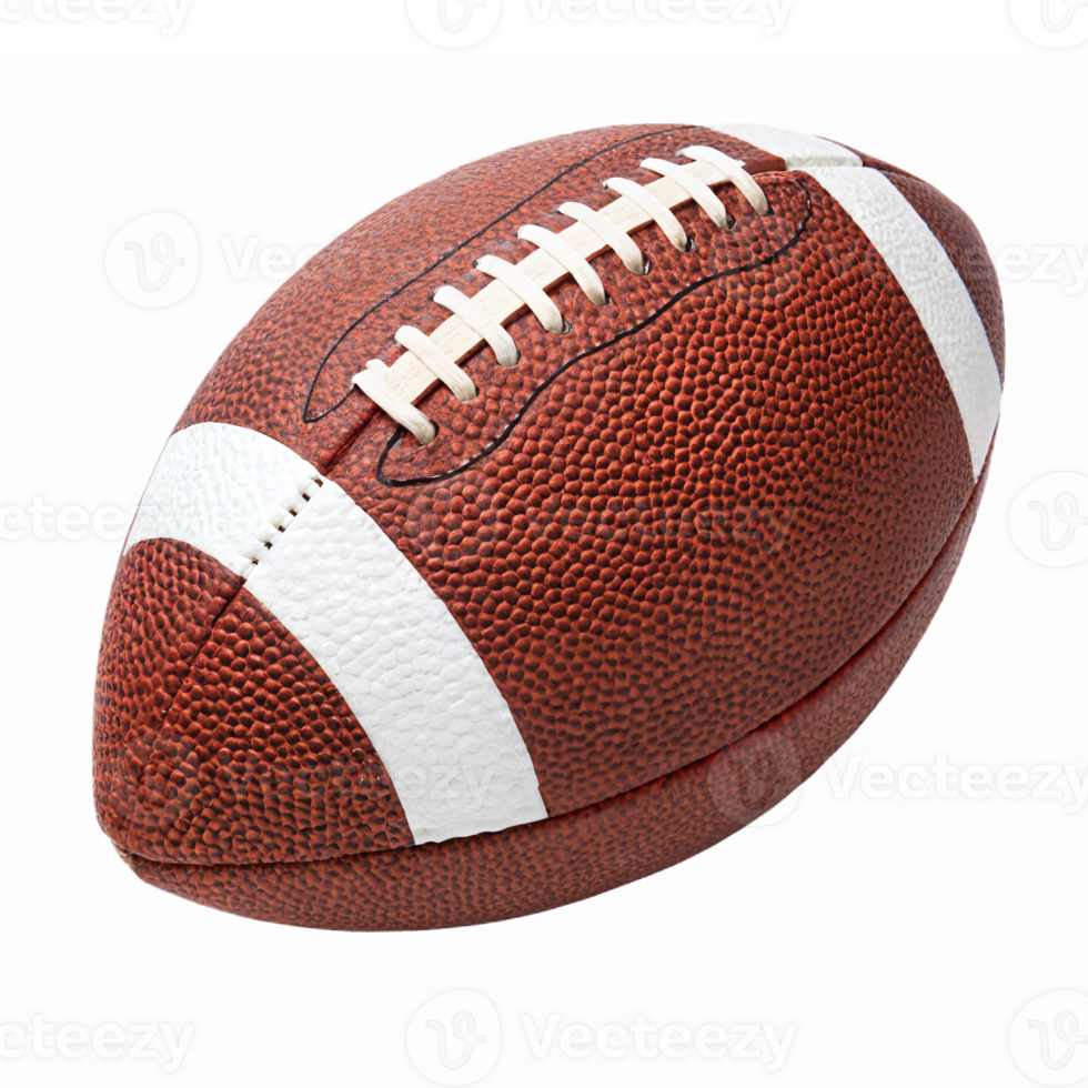 Realistic American Football with Laces and Textured Surface on Transparent Background png