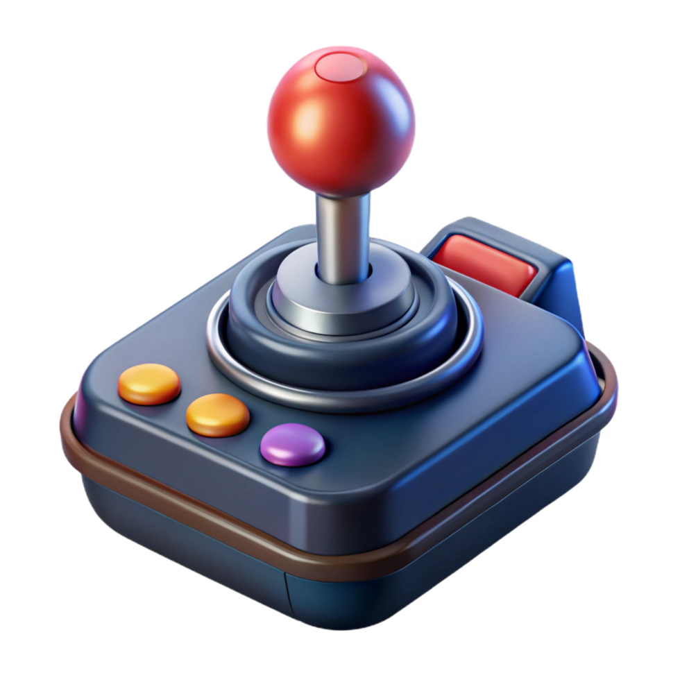 vibrant abstract Spaceship control stick with buttons and triggers 4K png