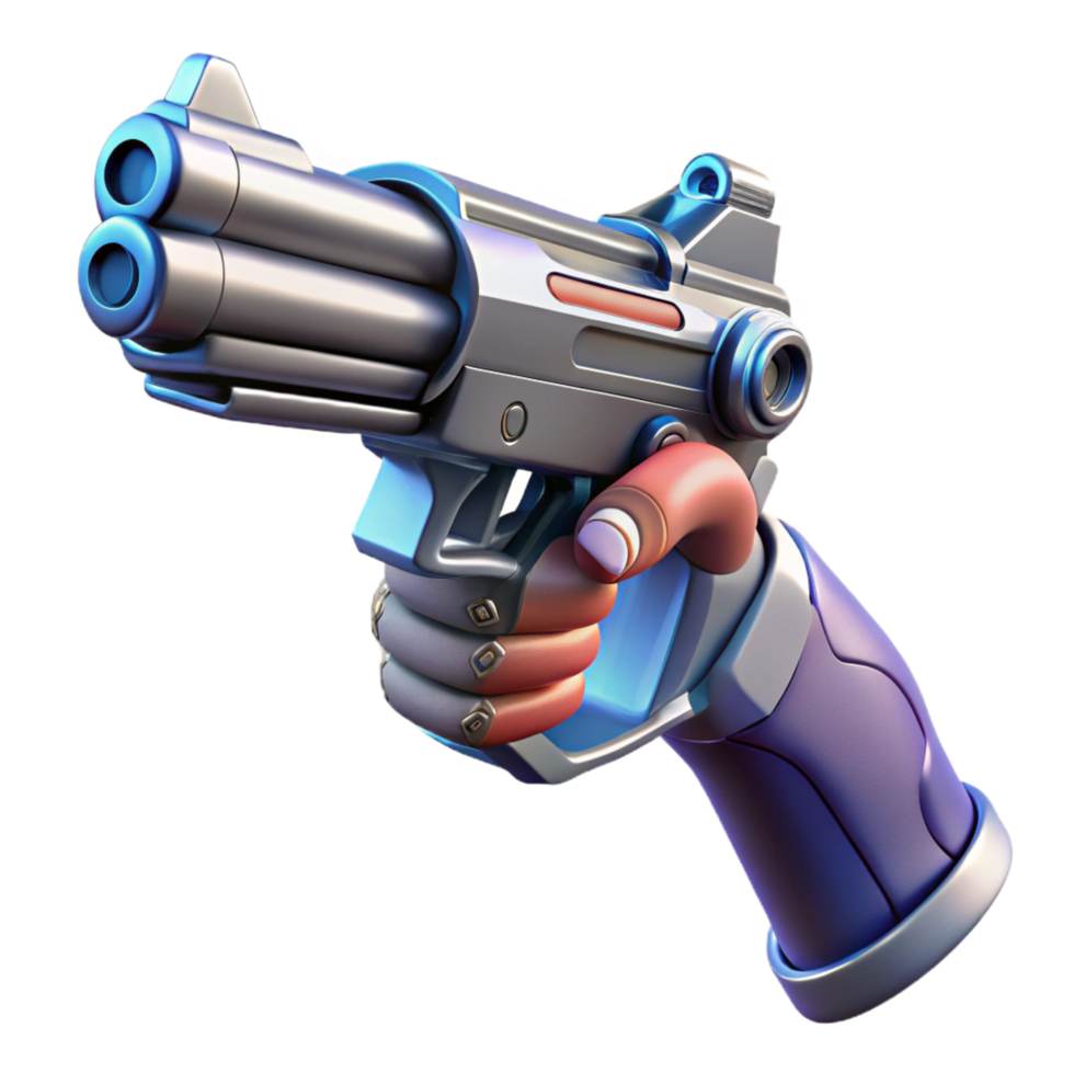 impressive abstract Robot hand holding a futuristic pistol high quality png