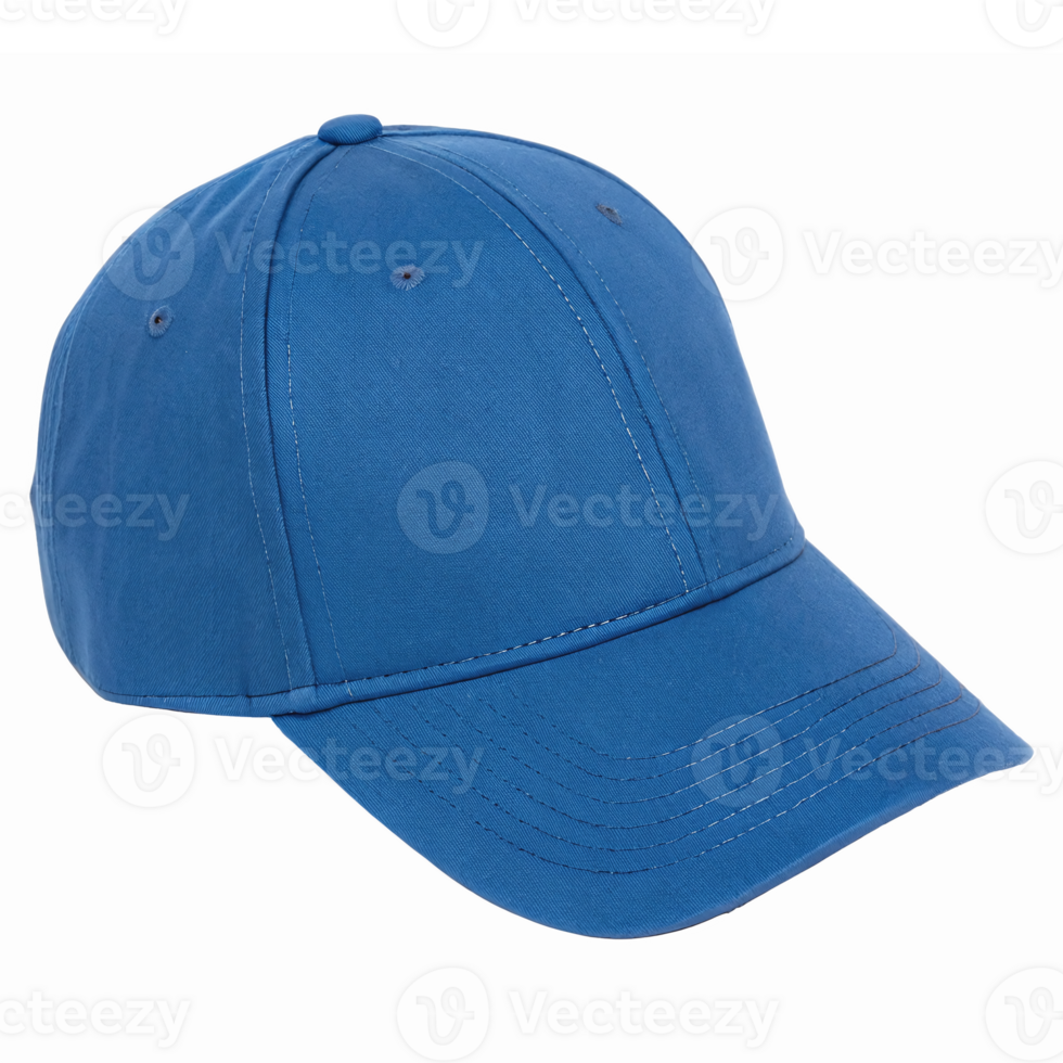 Blue Baseball Cap with Structured Design Ideal for Sports and Outdoor Activities png