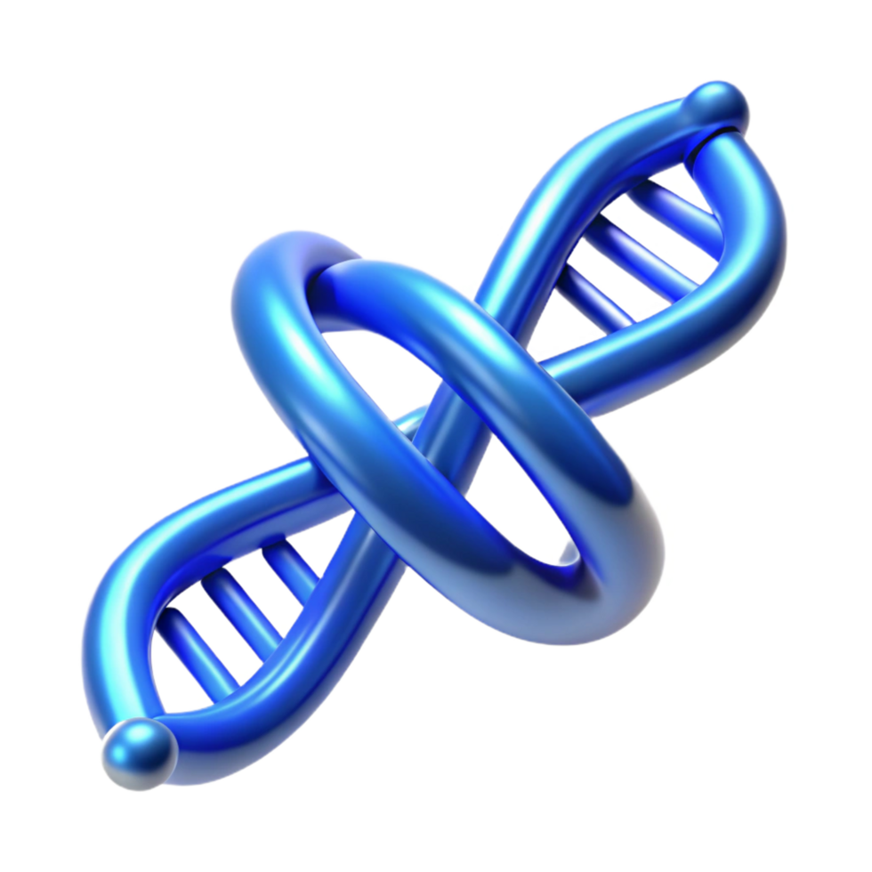dramatic artistic A DNA double helix, glowing blue high resolution png