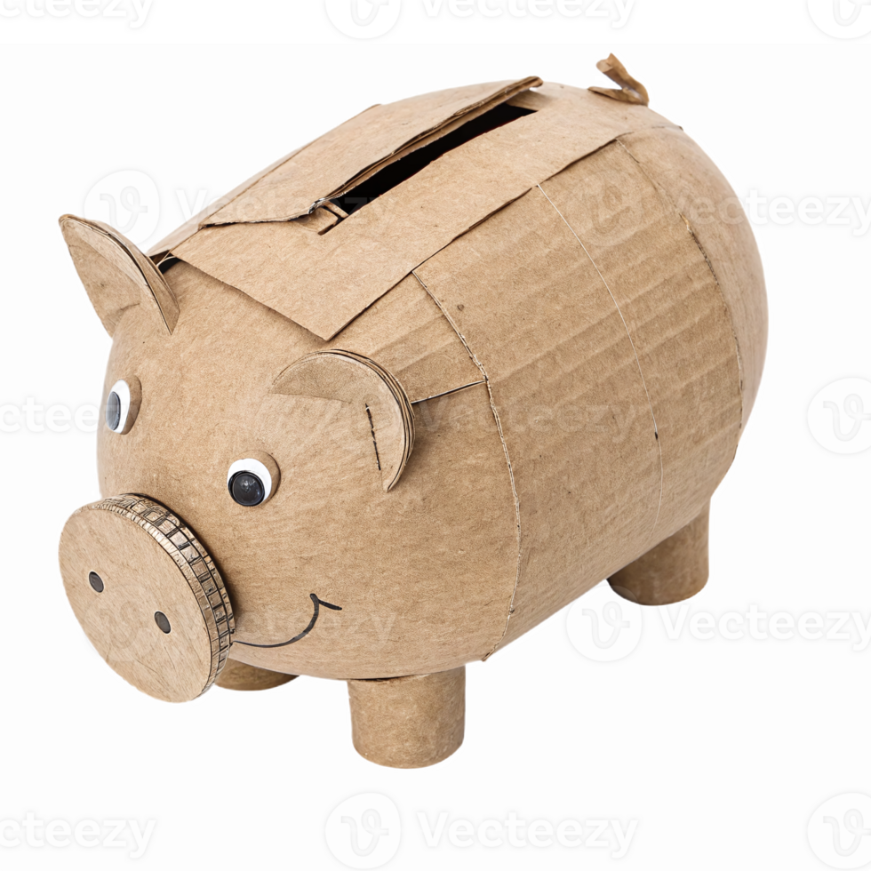 Adorable Cartoon Piggy Bank for Kids Cute Savings Money Box Craft Idea png