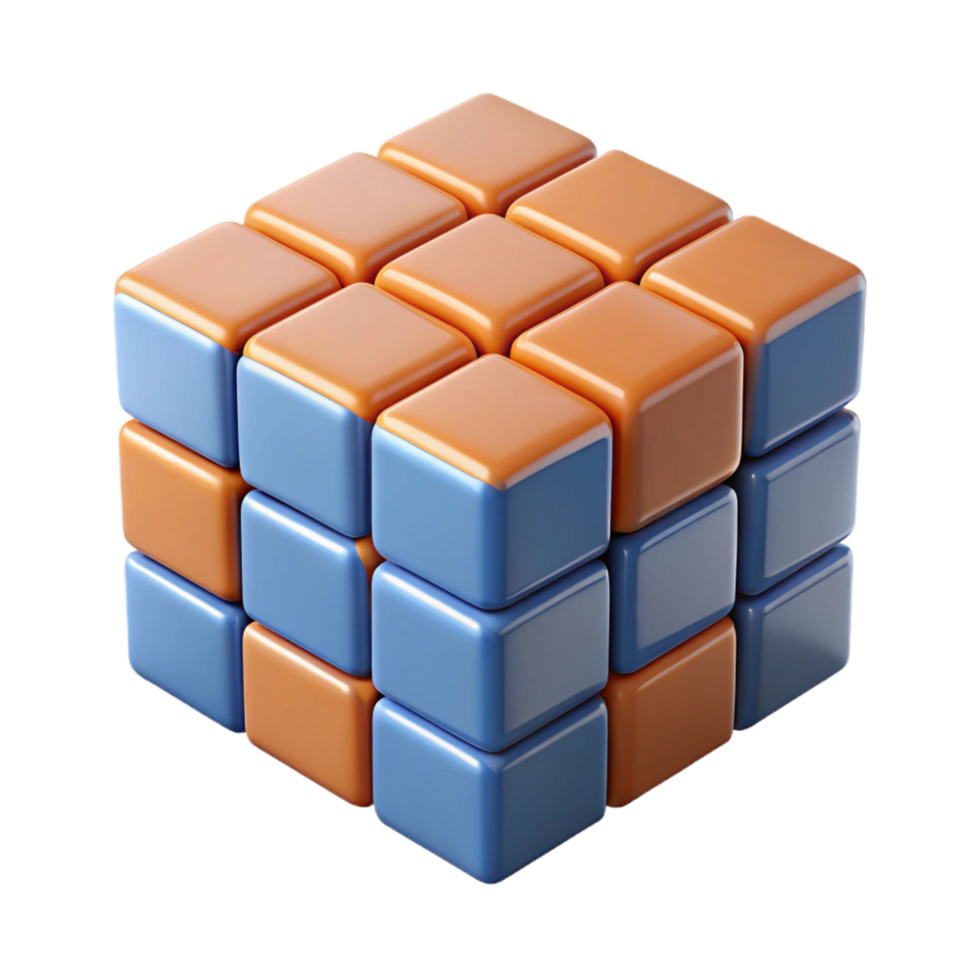 wonderful rustic A Rubik's Cube, partially solved high resolution png
