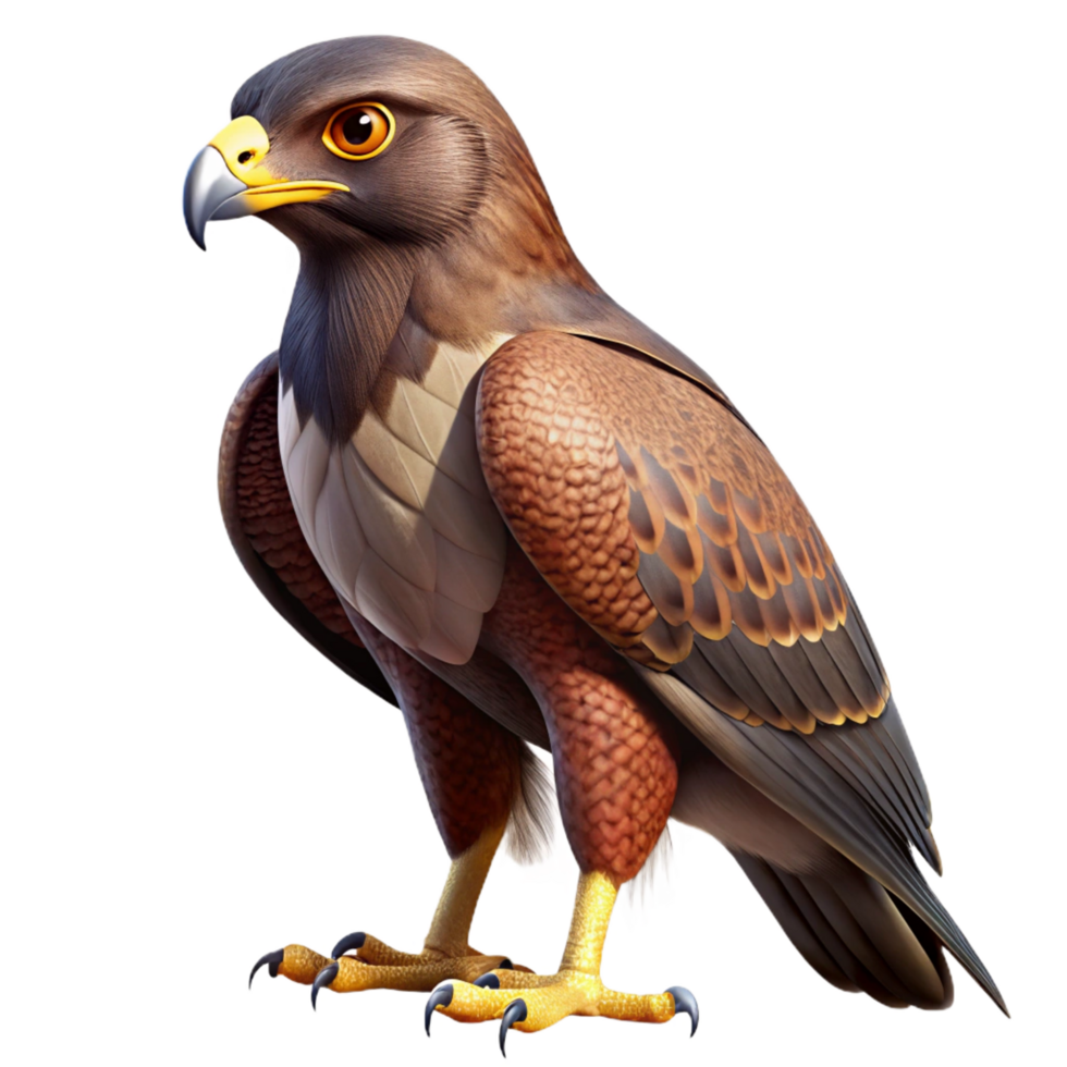 dramatic classic A hunting Harris's Hawk, detailed png