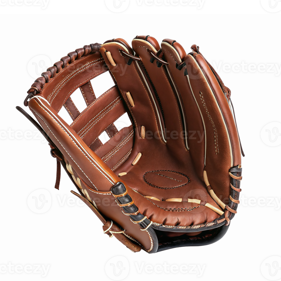 Brown Baseball Glove on Transparent Background Perfect for Sports Design and Illustrations png