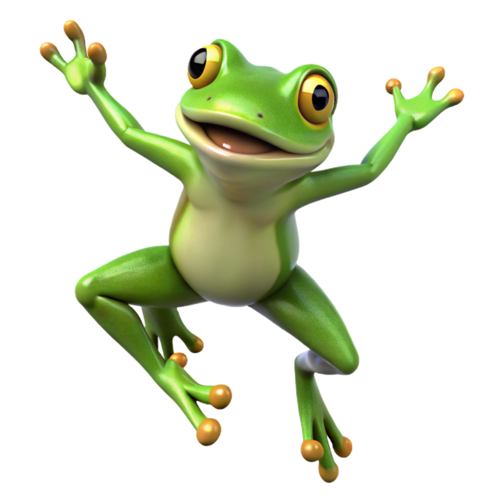 serene abstract A jumping Frog, high quality png